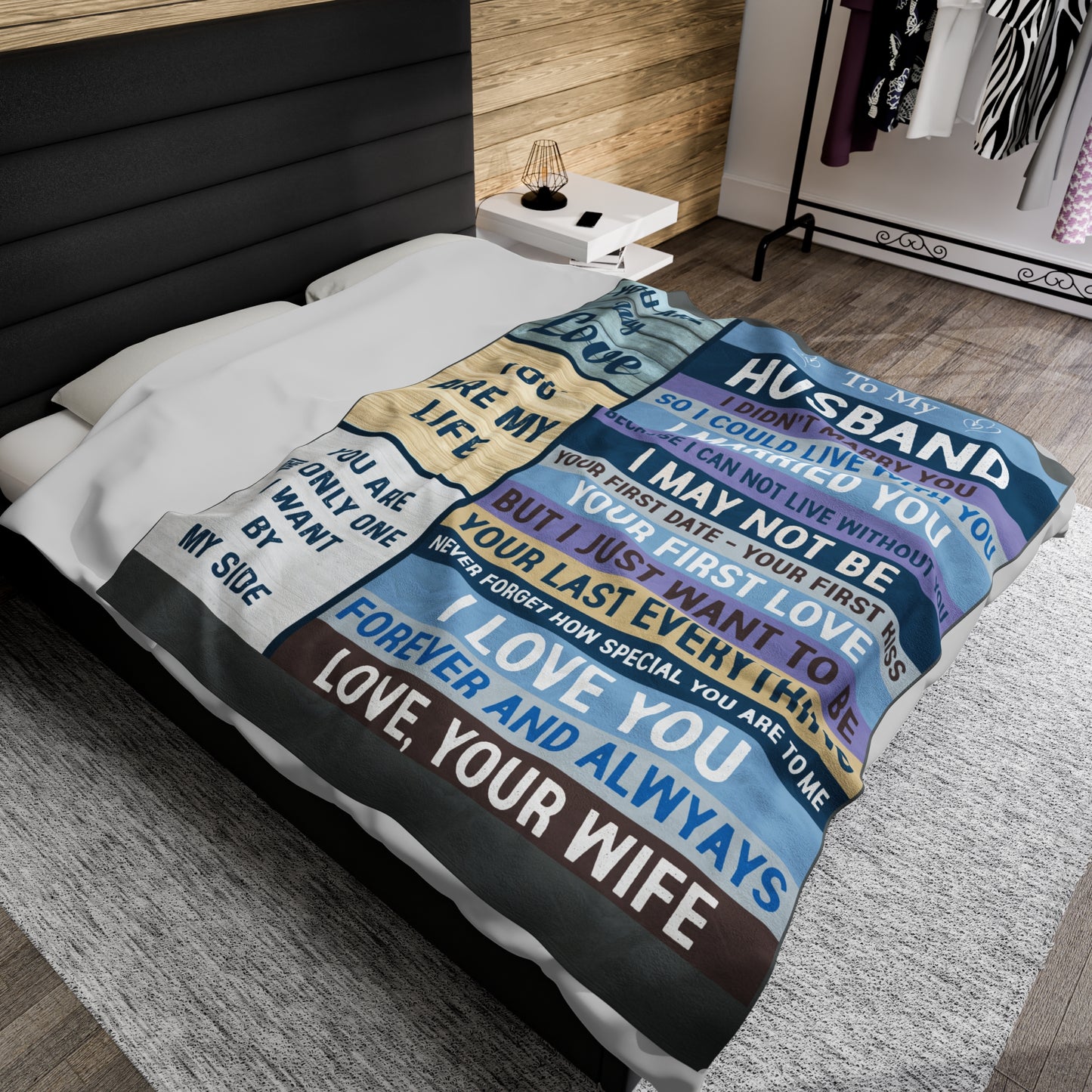 To My Husband | Velveteen Plush Blanket
