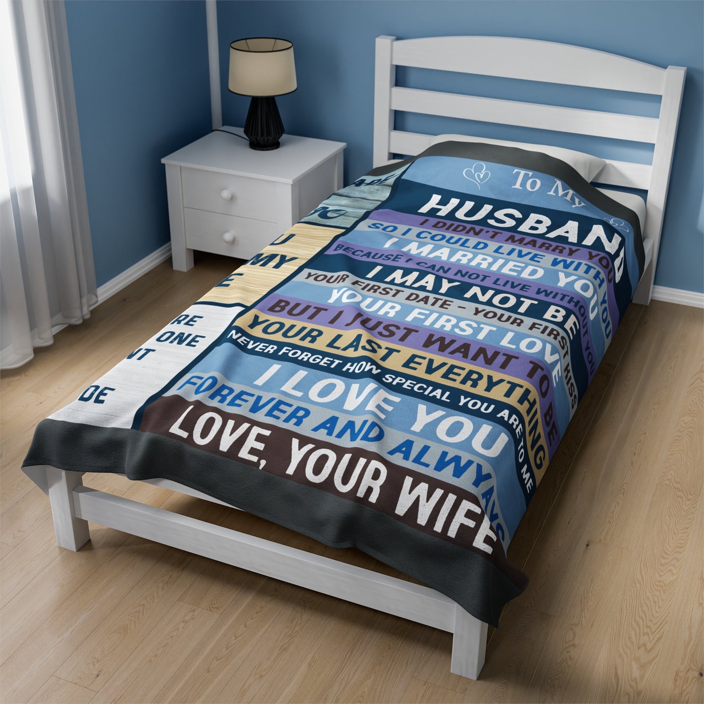 To My Husband | Velveteen Plush Blanket