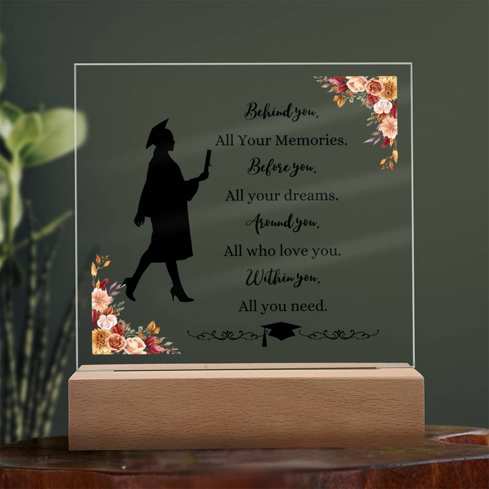 Female graduate acrylic