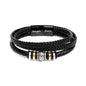 To My Son/Handsome Leather and stainless steel bracelet