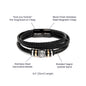 To My Son/Handsome Leather and stainless steel bracelet