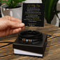 To My Son/Handsome Leather and stainless steel bracelet