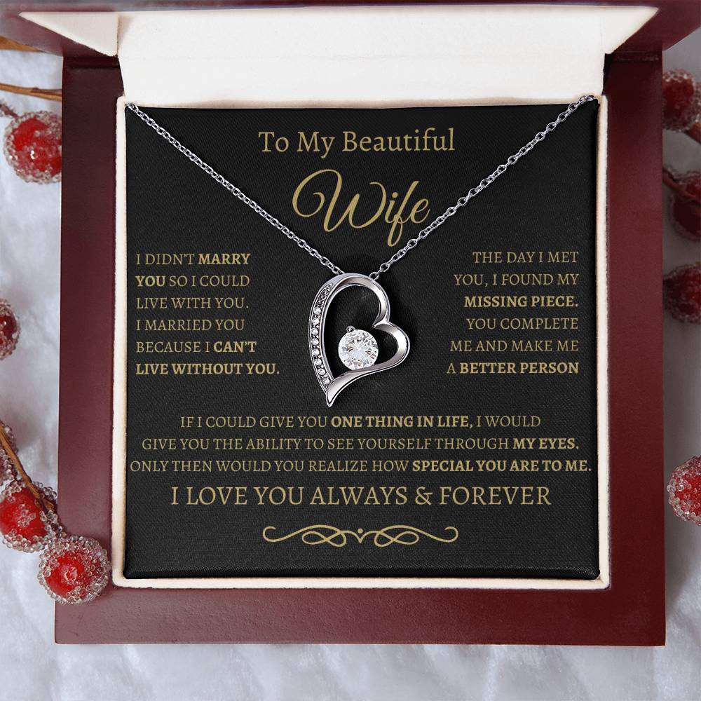 BG to my wife/ forever love necklace and message