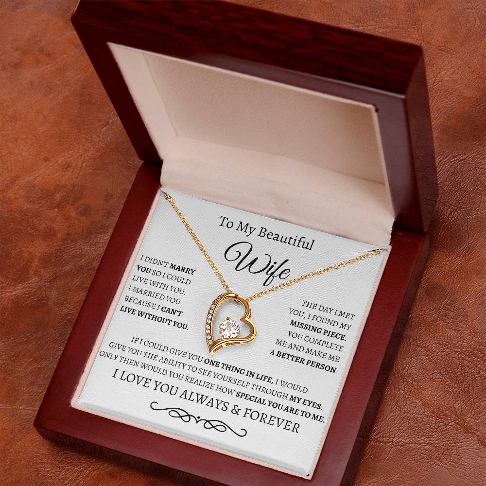 WB To my wife/forever love necklace and message