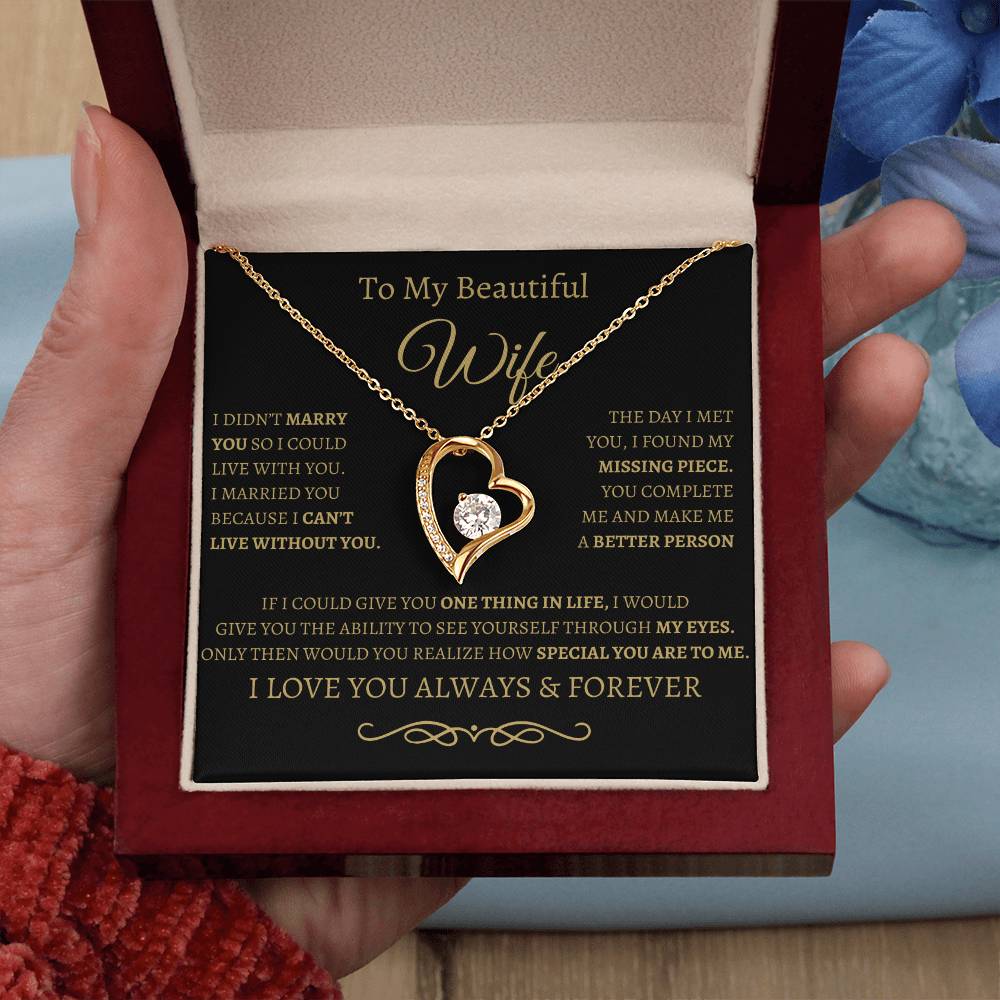 BG to my wife/ forever love necklace and message