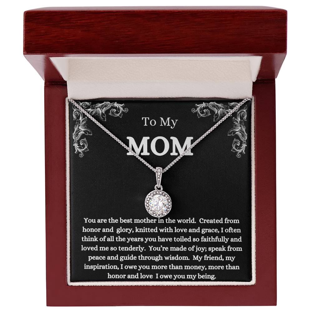 To My Mom beautiful necklace & message card