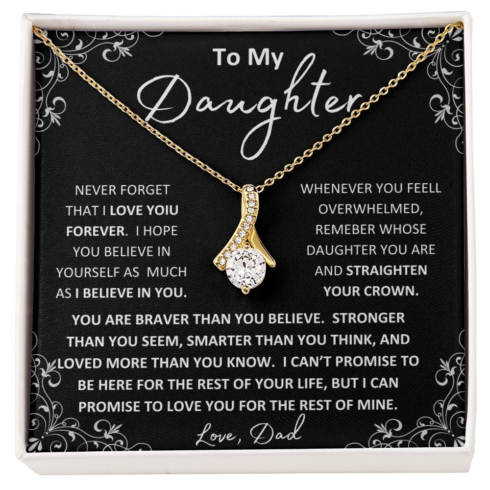To My Beautiful Daughter Love Dad | Necklace and Message card