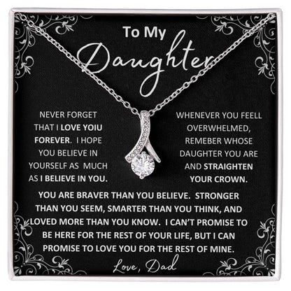 To My Beautiful Daughter Love Dad | Necklace and Message card