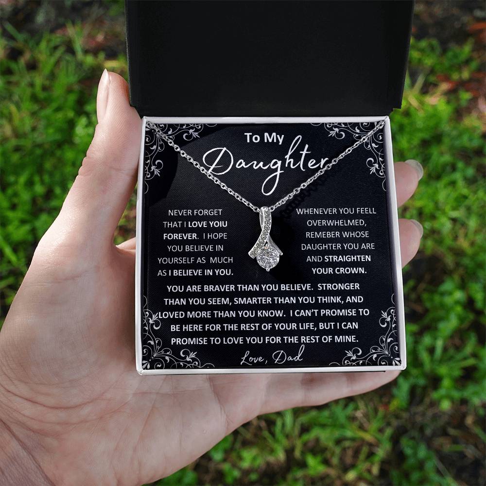 To My Beautiful Daughter Love Dad | Necklace and Message card
