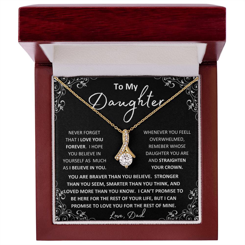 To My Beautiful Daughter Love Dad | Necklace and Message card