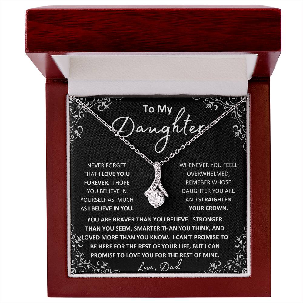 To My Beautiful Daughter Love Dad | Necklace and Message card