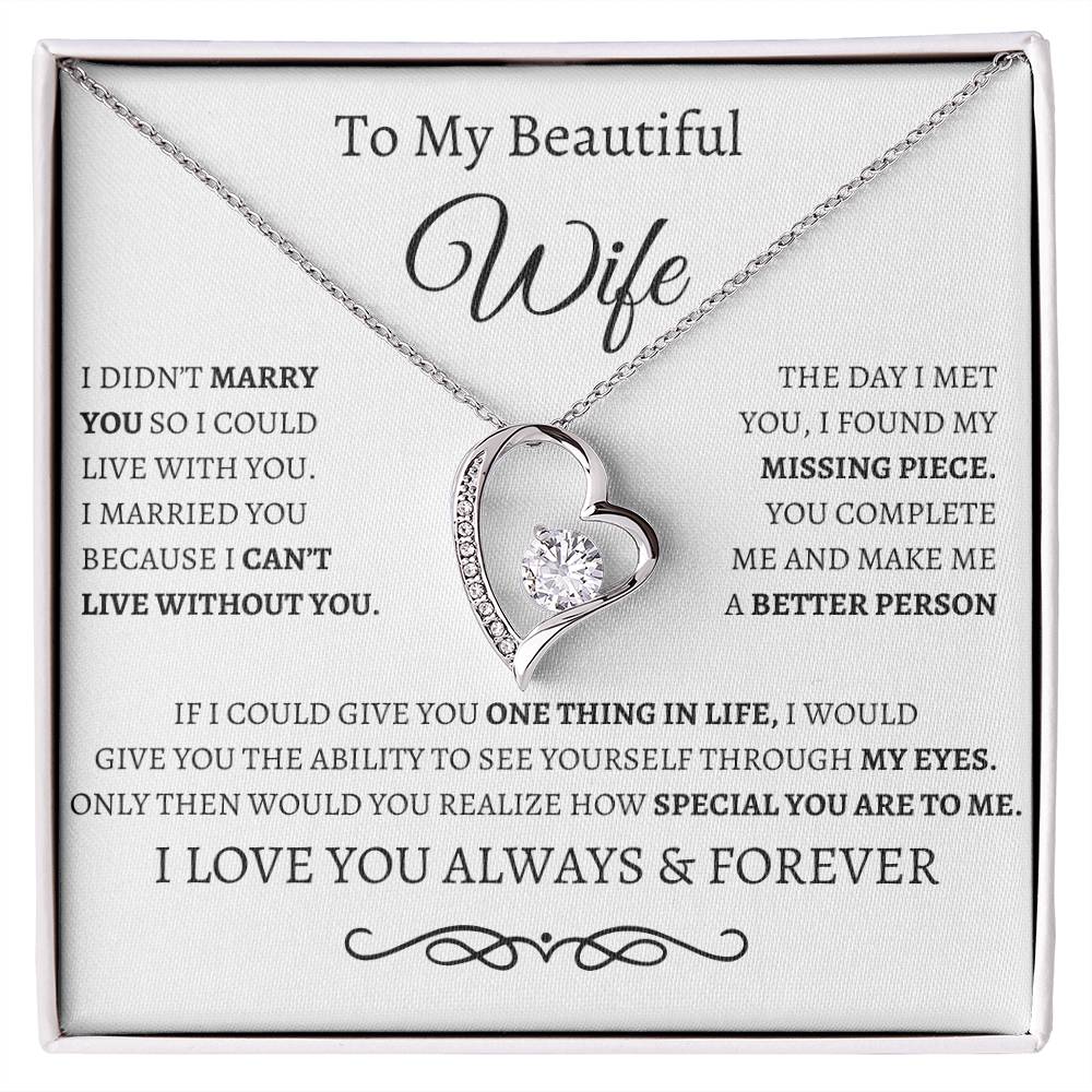 WB To my wife/forever love necklace and message