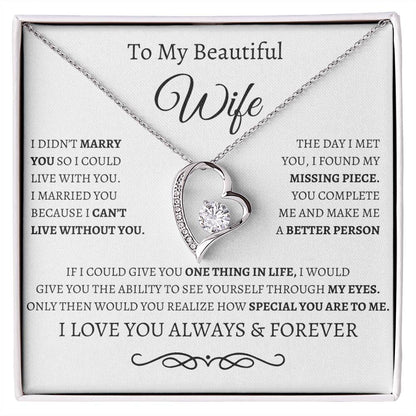 WB To my wife/forever love necklace and message