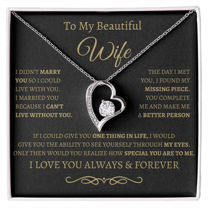 BG to my wife/ forever love necklace and message