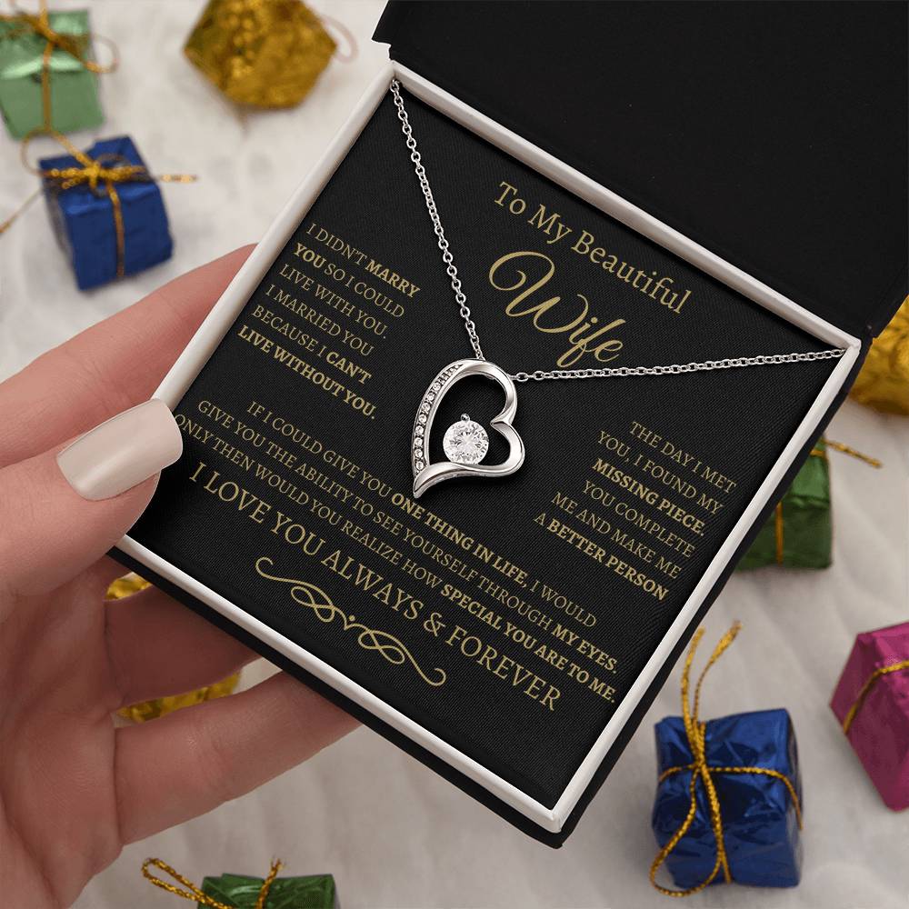 BG to my wife/ forever love necklace and message