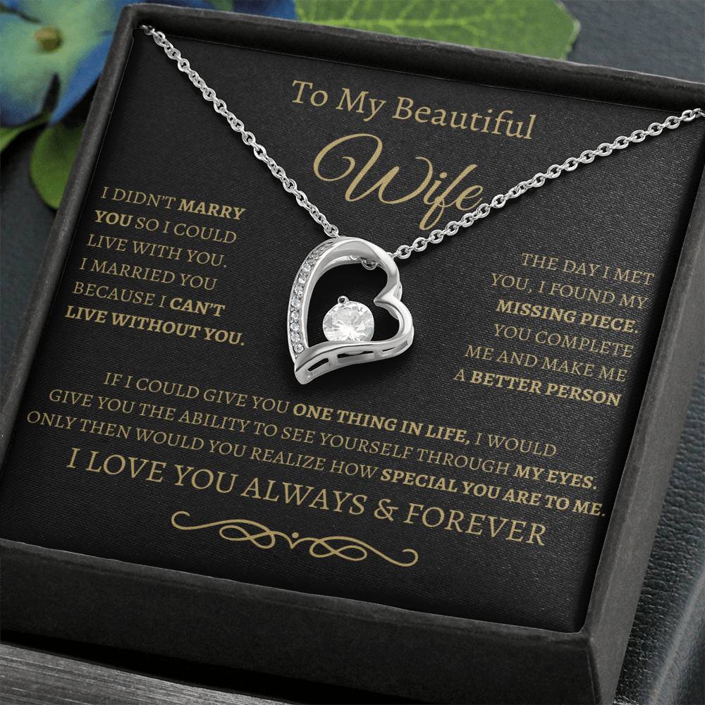 BG to my wife/ forever love necklace and message