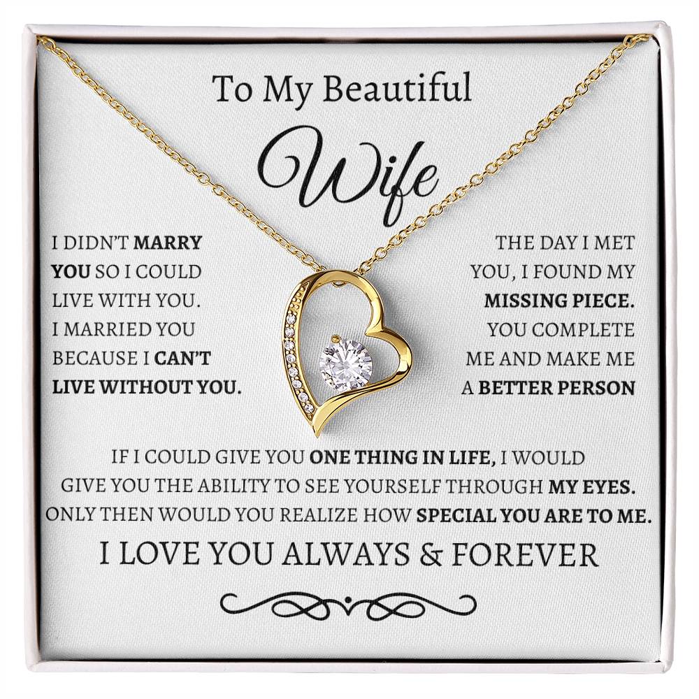 WB To my wife/forever love necklace and message