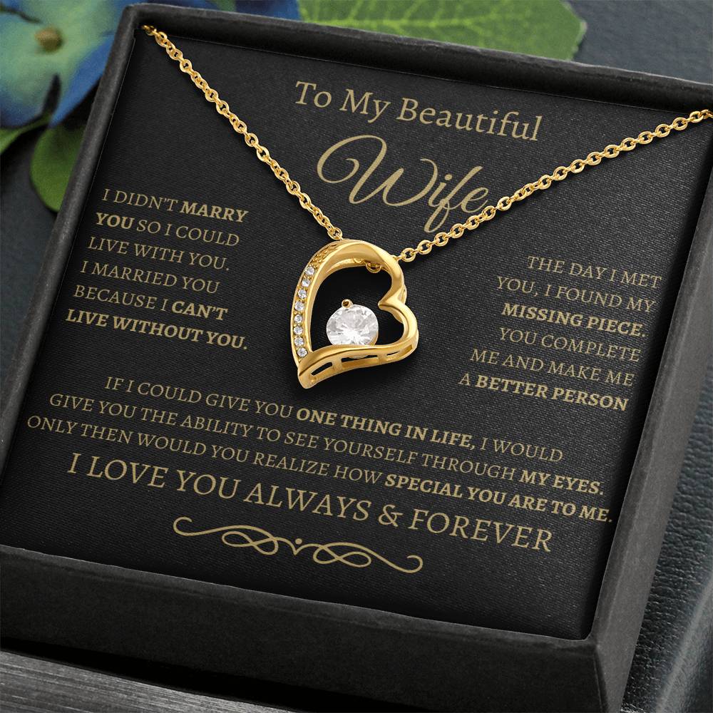 BG to my wife/ forever love necklace and message